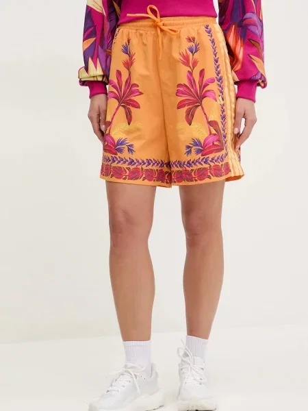 Scurt pantaloni Adidas cu talie înaltă portocaliu