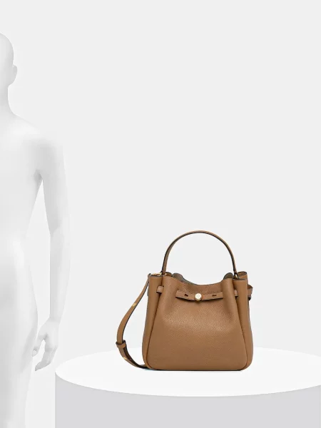 Кожаная сумка Tory Burch бежевая