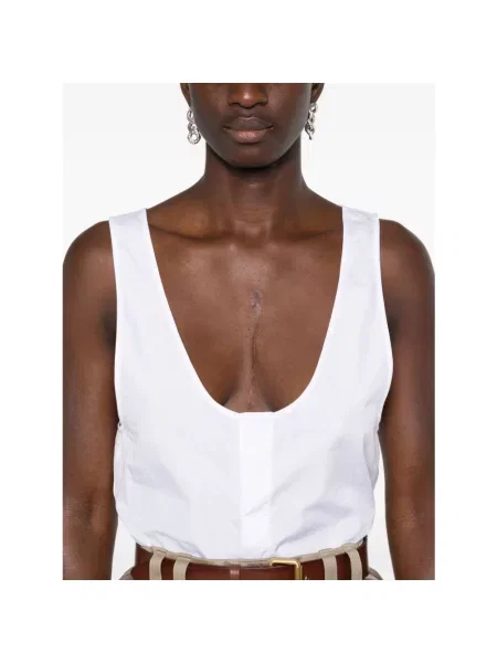 Top Saint Laurent bez rękawów biały