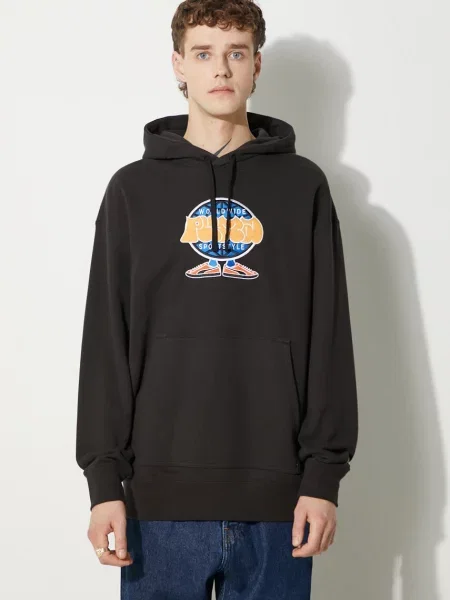 Puma bluza z kapturem z nadrukiem czarny