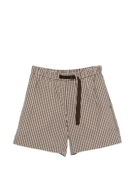Pantaloni scurți Moncler în carouri maro