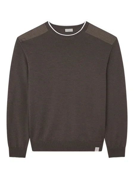 Pulover Paul & Shark cu decolteu rotund maro