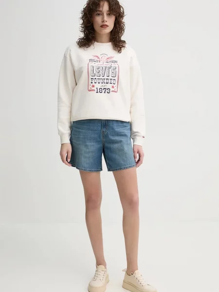 Levi's kratke hlače denim HIGH BAGGY SHORT modra