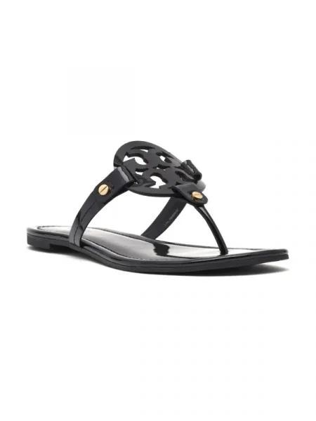 Șlapi Tory Burch din piele negru