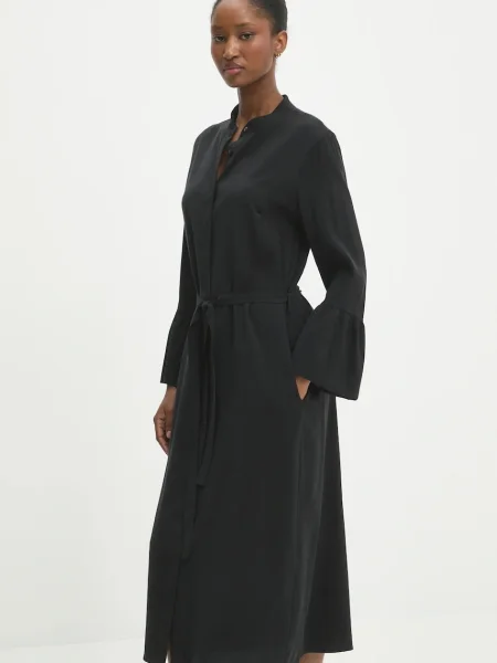 Answear Lab sukienka maxi prosta czarny