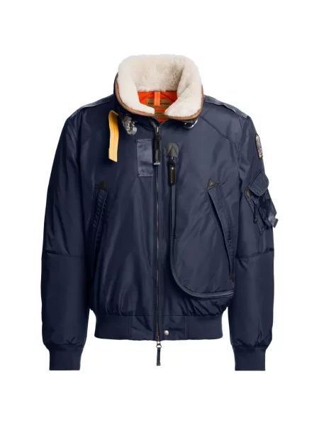 Geacă cu puf Parajumpers din piele de oaie albastru