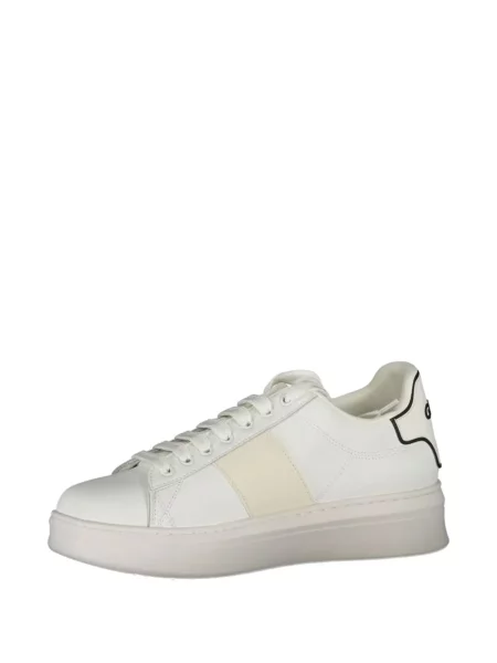 Sneakerși Gaelle cu șireturi cu imagine din dantelă alb
