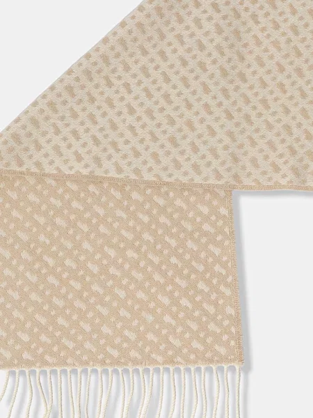 Шерстяной шарф Boss бежевый