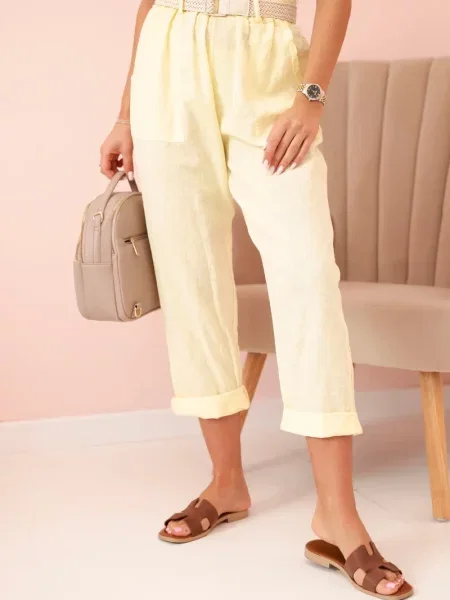 Pantaloni Kesi Włoski de in galben