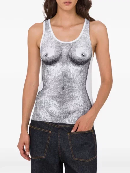 Top Moschino cu imagine alb