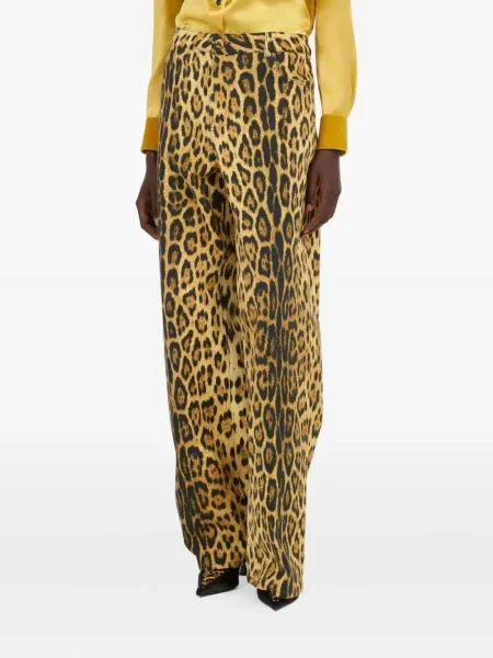 Pantaloni Roberto Cavalli cu imagine negru