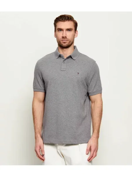 Tricou polo Tommy Hilfiger gri