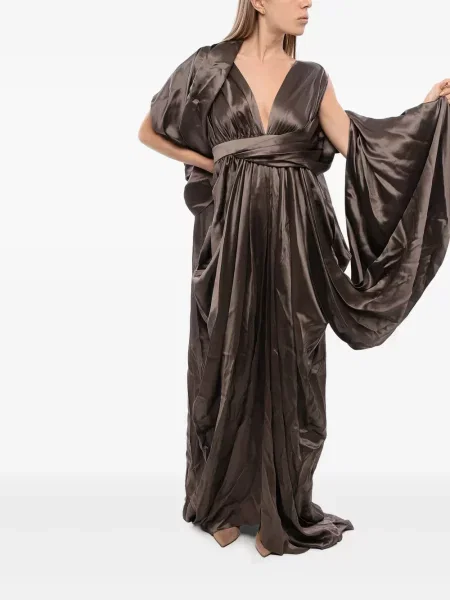 Rochie Balmain de mătase maro