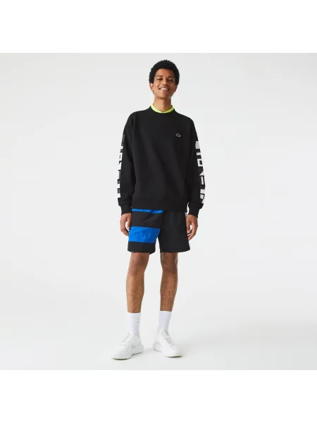 Lacoste Bluza O Luźnym Kroju Z Nadrukiem Odblaskowym czarna