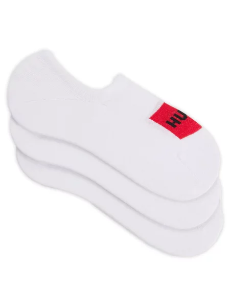 Krótkie skarpety w zestawie 3 szt. model ‘LABEL’ Hugo białe