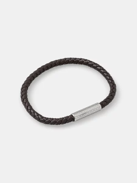 Calvin Klein bransoletka skórzana brązowa