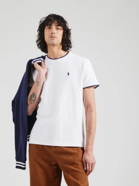 Polo Ralph Lauren Tričko tmavomodrá / svetlosivá biela