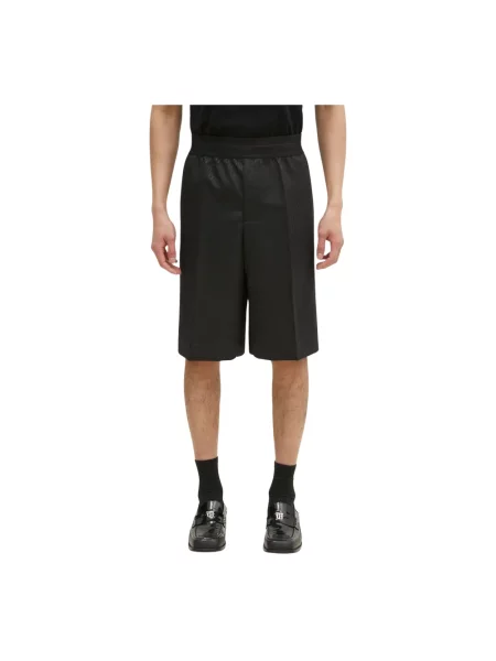 Helmut Lang szorty z domieszką wełny Lwb Car Short.Tonal czarny