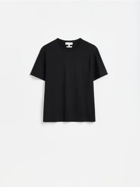 Reserved Tricou regular cu adaos de modal negru