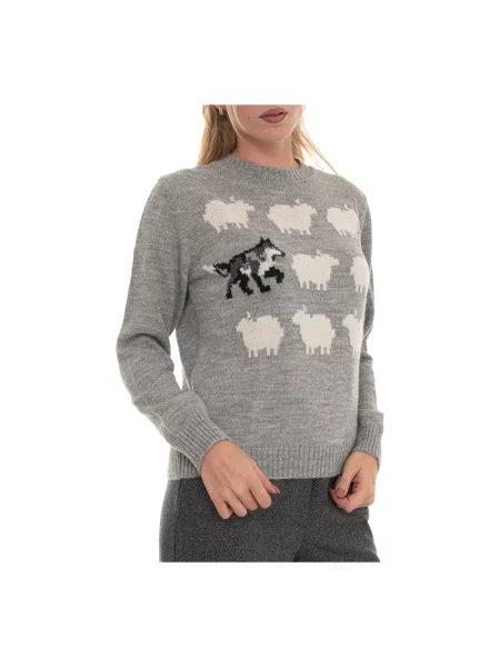 Sweter Weekend Max Mara wełniany szary