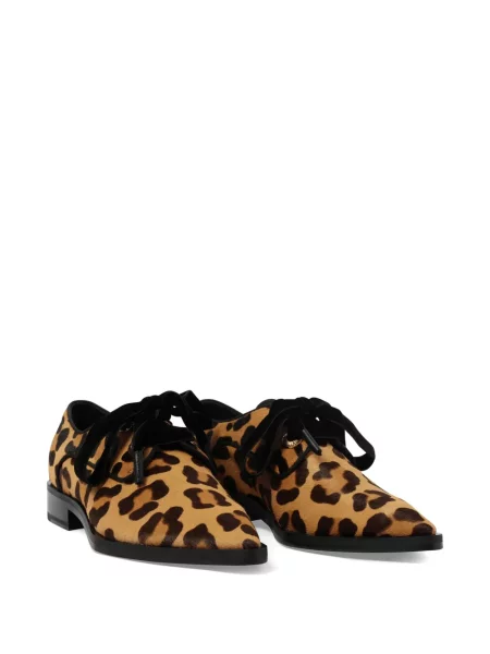Pantofi derby Lanvin cu imagine cu model leopard maro