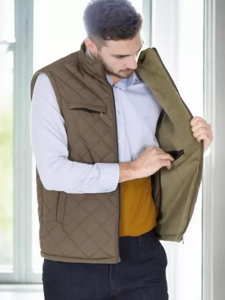 Vestă Dewberry din fleece kaki