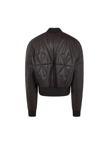 Kurtka skórzana Moncler szara