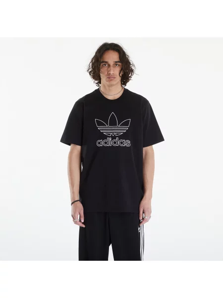 Тениска adidas Originals Trefoil Tee с принт черно