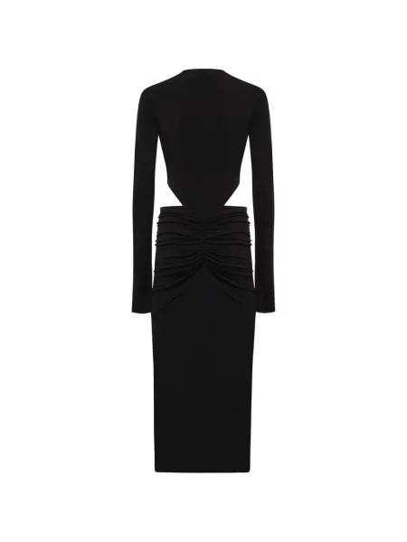 Rochie midi The Andamane cu volane negru