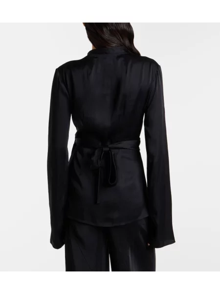 Top Rick Owens din satin plic negru