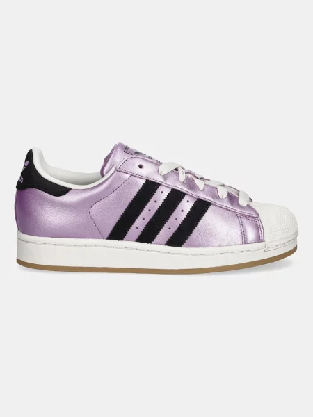 Δερμάτινα αθλητικά παπούτσια adidas Originals Superstar II W μοβ μωβ