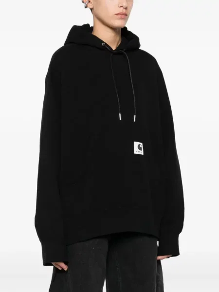 Суичър с качулка Sacai черно
