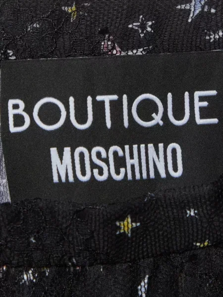 Fusta maxi Boutique Moschino cu imagine din dantelă negru