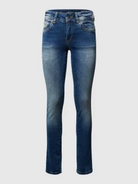 Jeansy o kroju slim fit z dodatkiem streczu Blue Monkey niebieskie