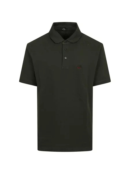 Tricou polo Etro cu broderie verde