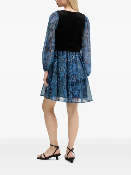 Κοστούμι μίνι φόρεμα Desigual paisley μπλε