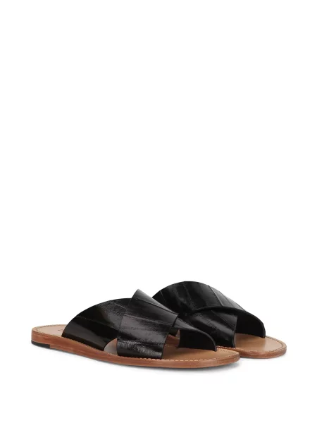 Iš natūralios odos sandalai Dolce & Gabbana juoda