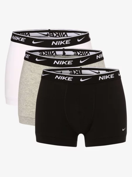 Nike Obcisłe bokserki pakowane po 3 szt. Mężczyźni szary|czarny|biały|wielokolorowy jednolity S białe
