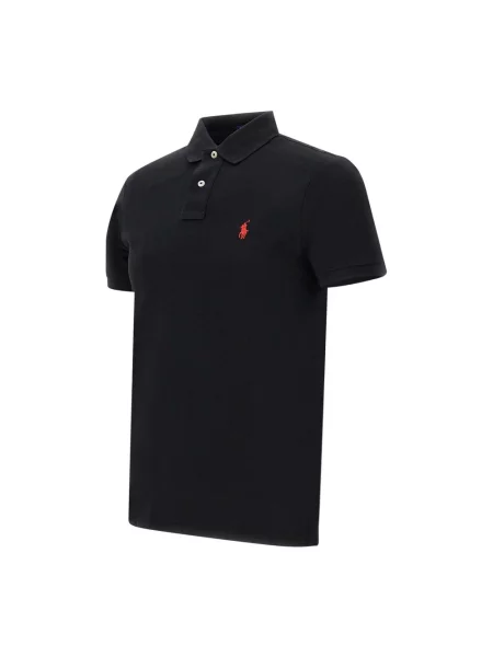 Lniana koszulka polo Polo Ralph Lauren czarna