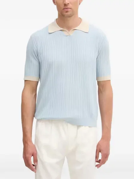 Tricou Benetton tricotate albastru