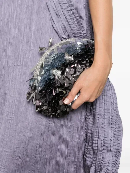 Geantă plic Anya Hindmarch cu paiete negru