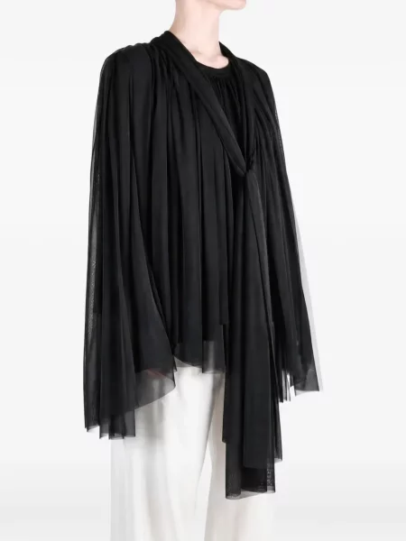 Tunică Comme Des Garçons din tul drapată negru