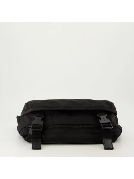 Torba crossbody Saint Laurent skórzana z logo czarna