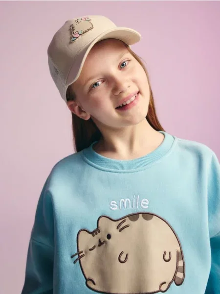 Reserved Czapka z daszkiem Pusheen beżowy
