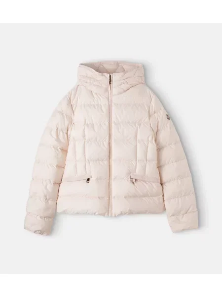 Pūkinė striukė Moncler Enfant rožinė
