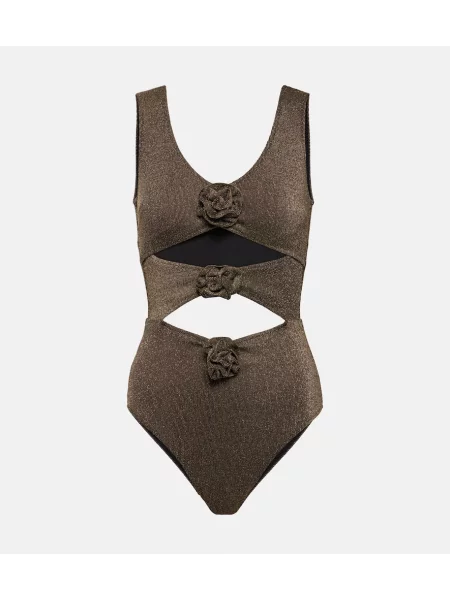 Costum de baie Alexandra Miro cu model floral maro