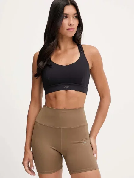 Однотонные шорты Adidas By Stella Mccartney с высокой посадкой коричневые