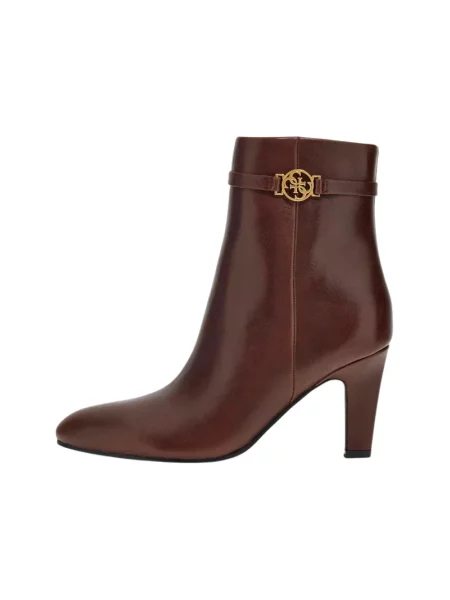 Buty do kostki Guess skórzane brązowe