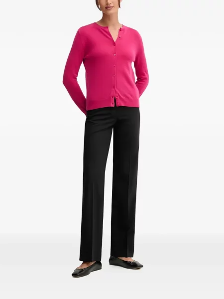 Lung cardigan Benetton de lână roz