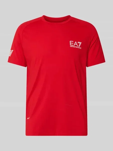 Emporio Armani t-shirt gładki czerwony